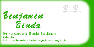 benjamin binda business card